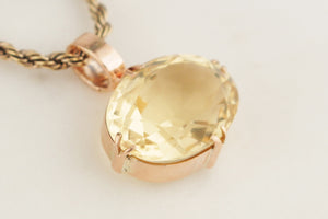 ANTIQUE AUSTRALIAN c1900 CITRINE PENDANT 9ct ROSE GOLD