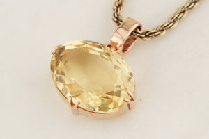 ANTIQUE AUSTRALIAN c1900 CITRINE PENDANT 9ct ROSE GOLD