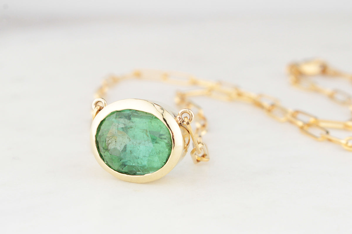 BESPOKE 12ct TOURMALINE NECKLACE 14ct YELLOW GOLD