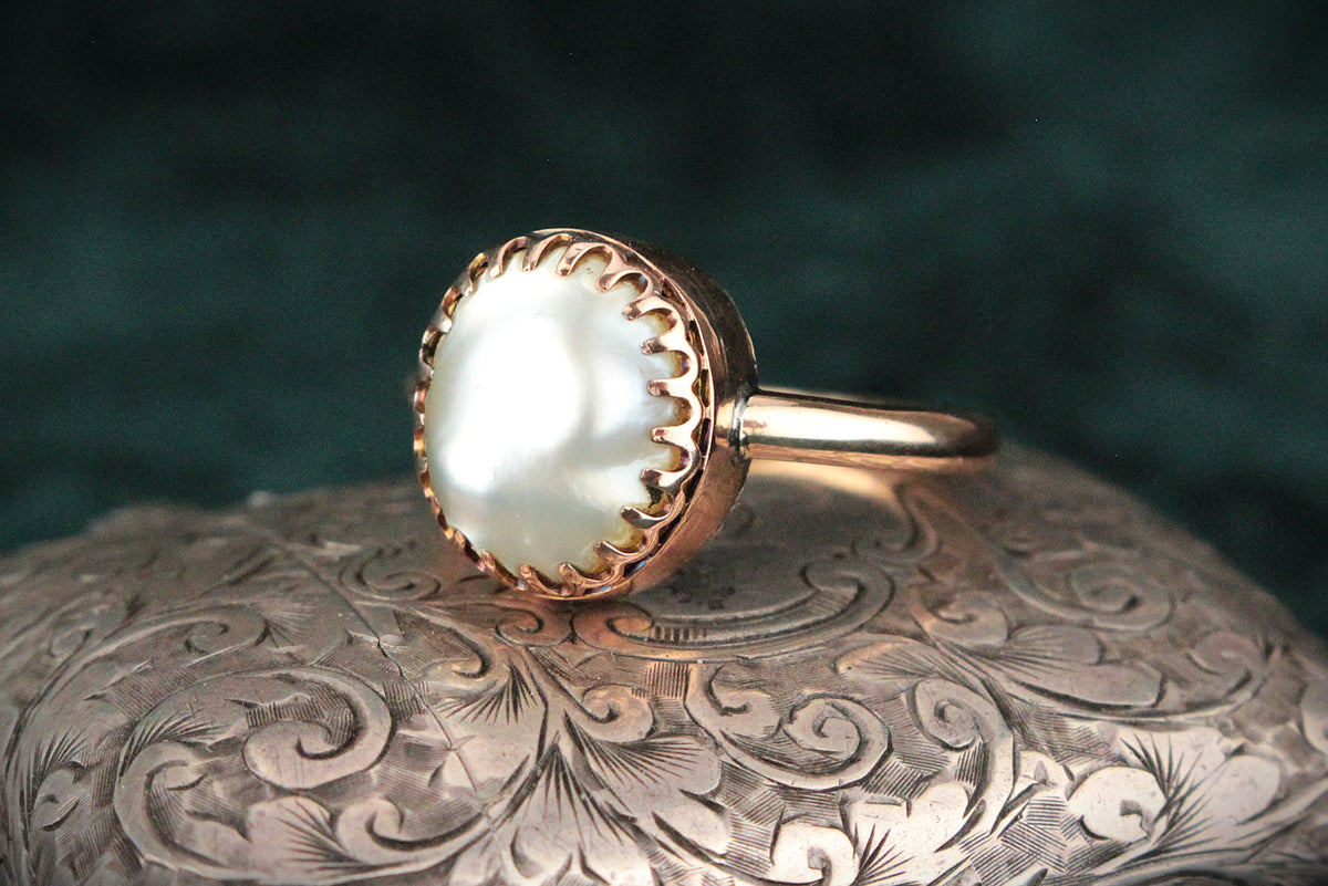 ANTIQUE VICTORIAN PEARL RING 15ct GOLD