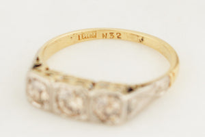 ANTIQUE ART DECO c1920 CHAMPAGNE DIAMOND RING 18ct GOLD