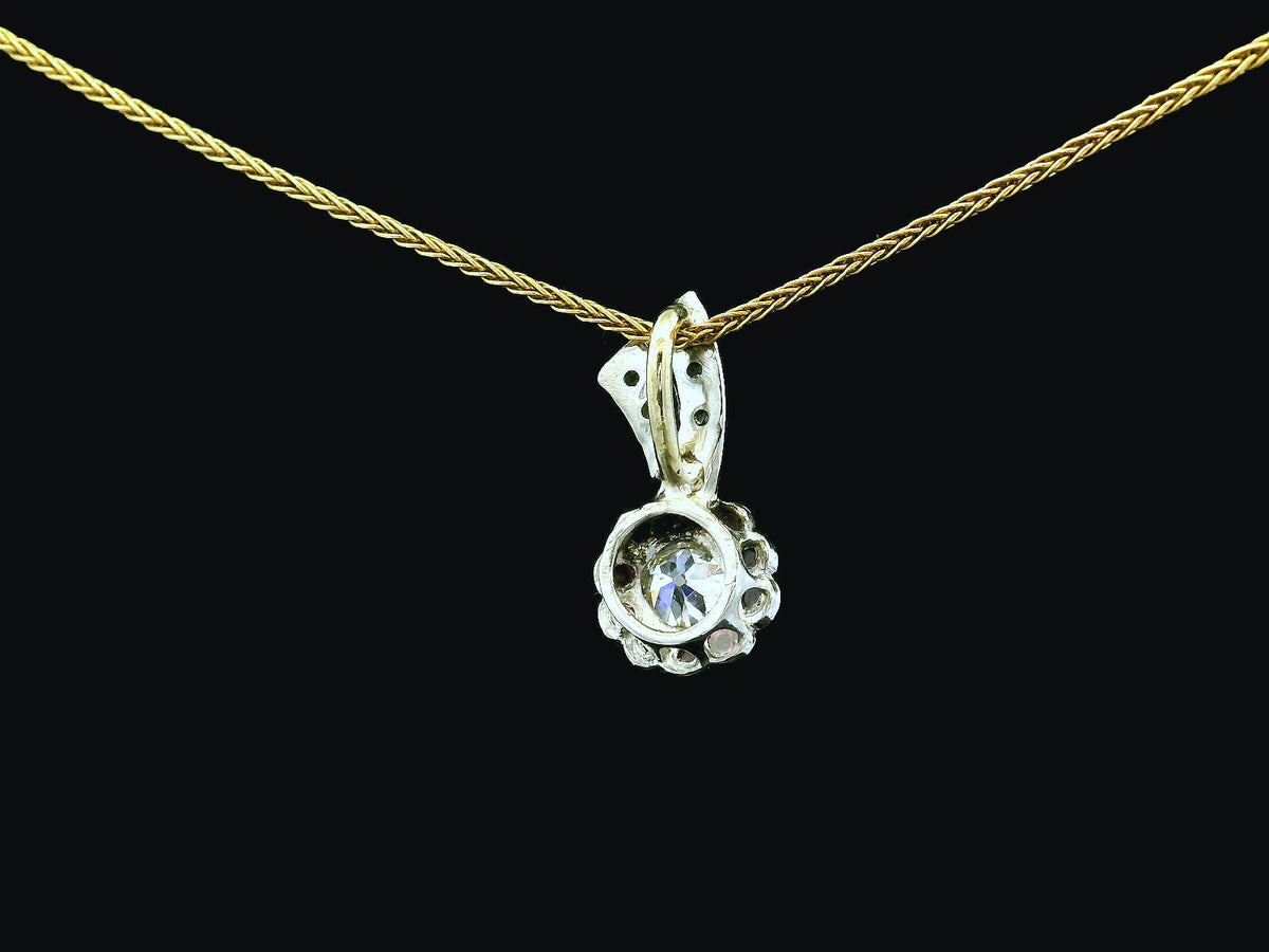 ANTIQUE EDWARDIAN DIAMOND &amp; RUBY PALLADIUM PENDANT