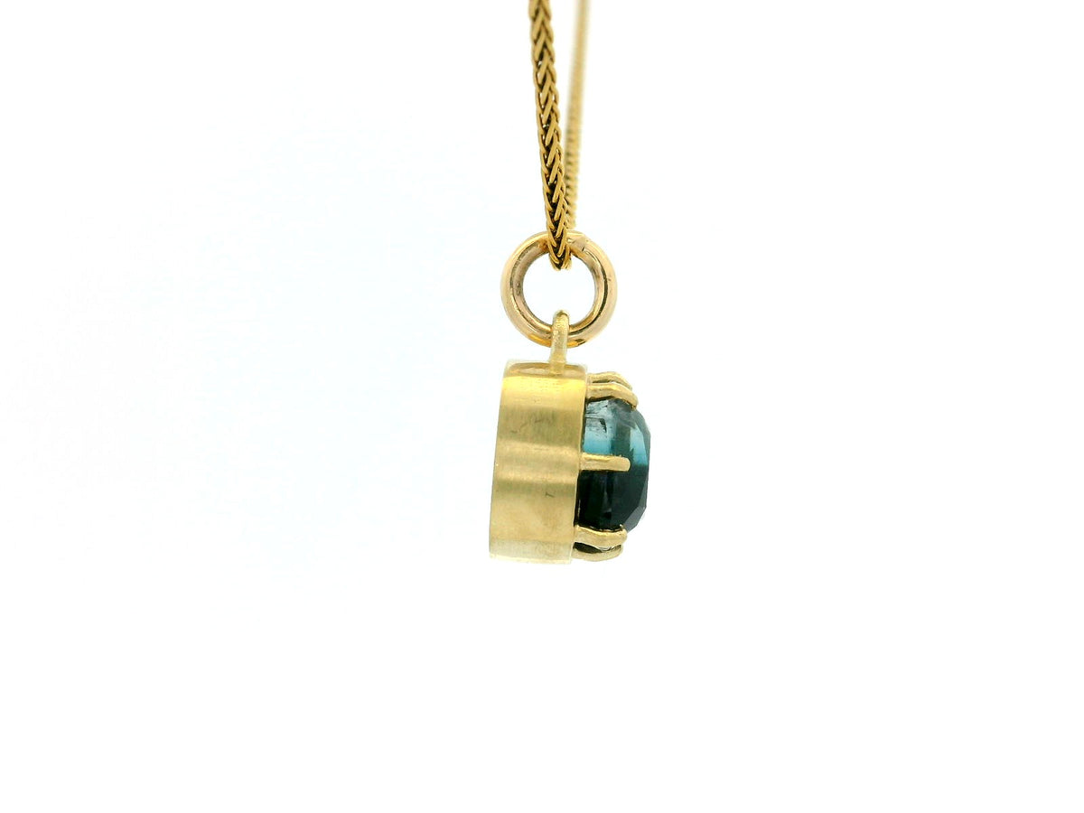 BESPOKE BI-COLOUR TEAL TOURMALINE 9CT GOLD