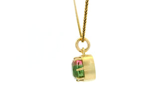 BESPOKE CUSHION CUT WATERMELON TOURMALINE 10CT GOLD