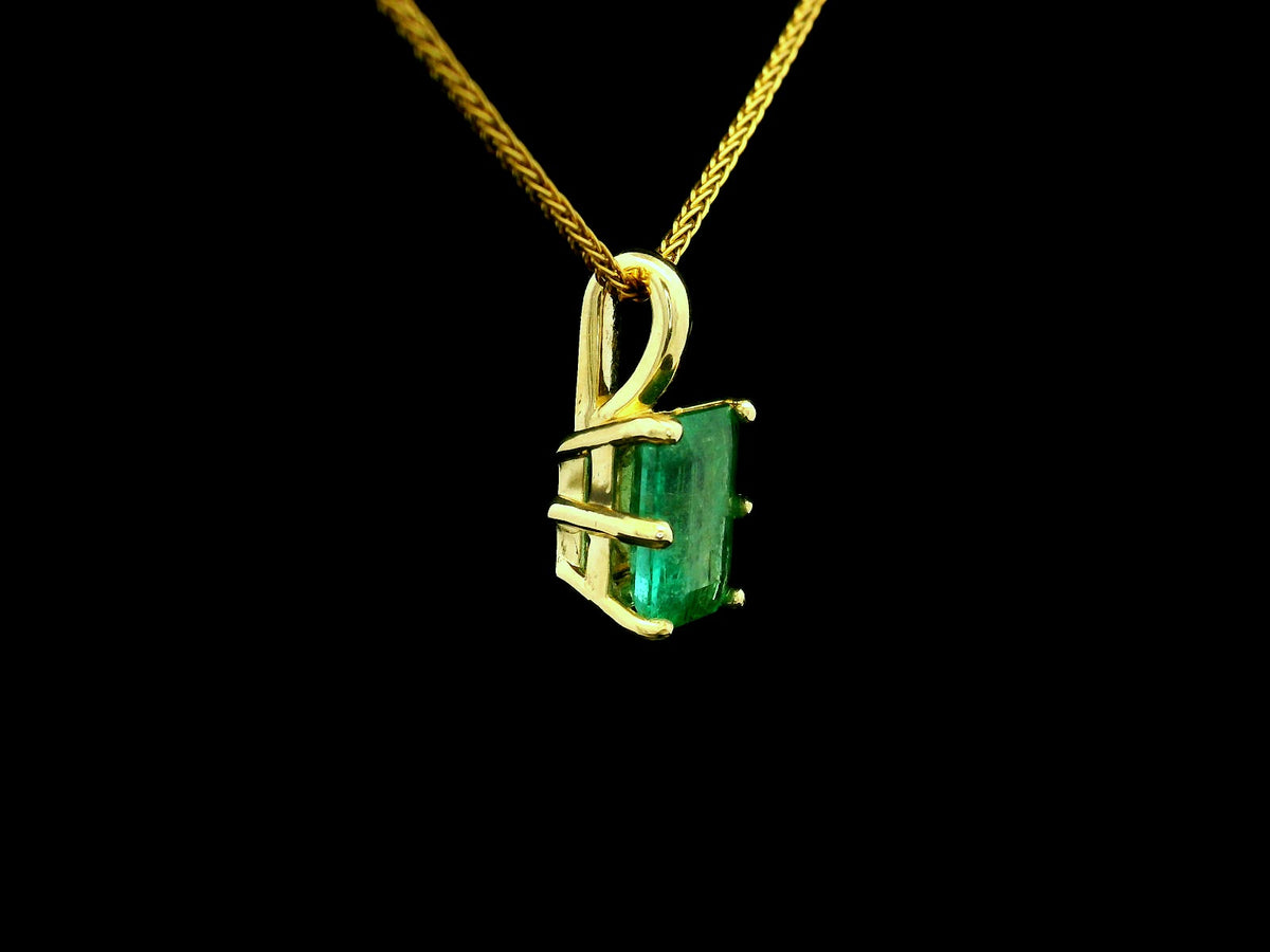 CUSTOM 2.75ct ZAMBIAN EMERALD PENDANT 10ct GOLD