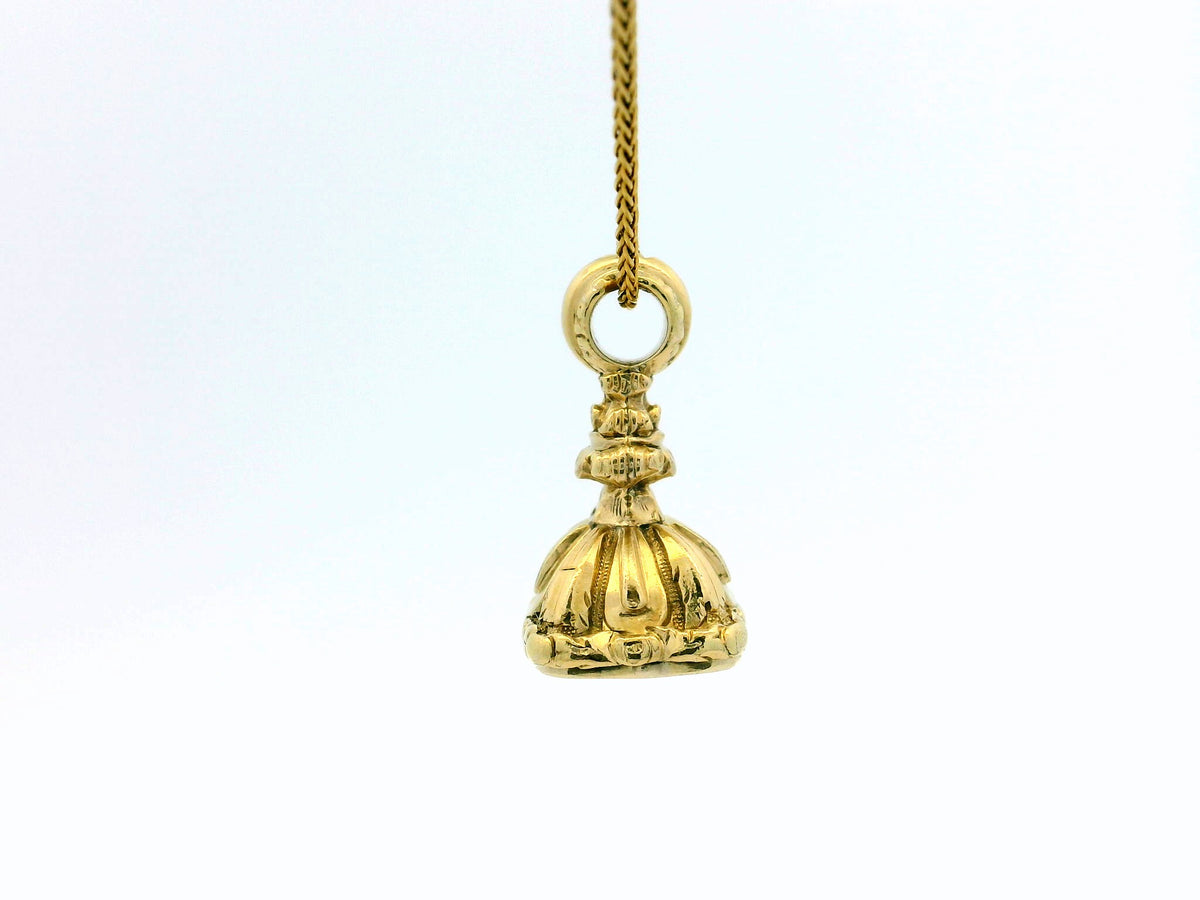 ANTIQUE VICTORIAN AMETHYST INTAGLIO FOB SEAL 9ct GOLD