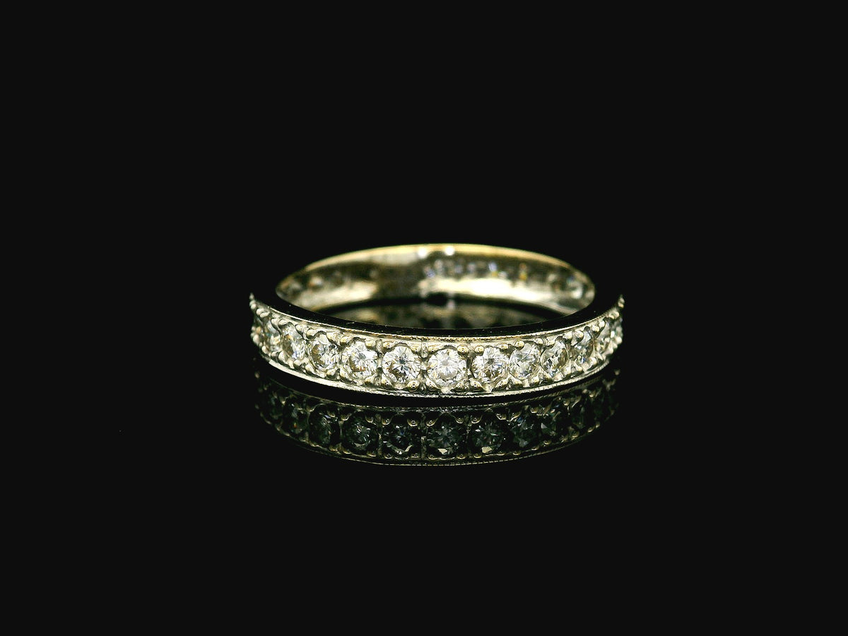 VINTAGE .90ct DIAMOND FULL ETERNITY RING 10ct GOLD