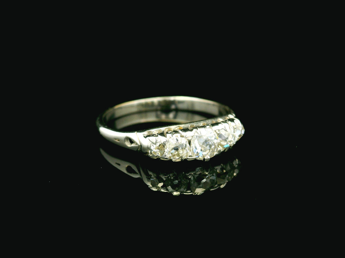 ANTIQUE EDWARDIAN FIVE STONE DIAMOND RING 18ct GOLD