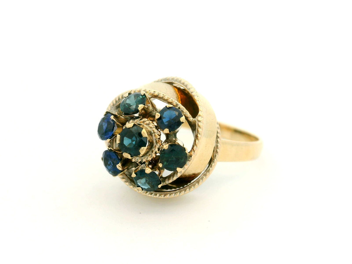 MID-CENTURY SAPPHIRE RING 14CT GOLD