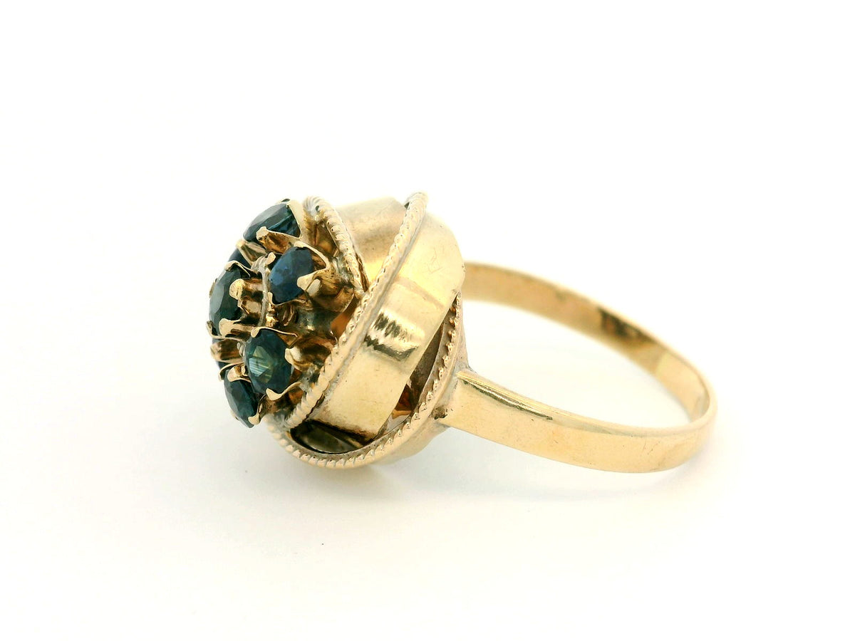 MID-CENTURY SAPPHIRE RING 14CT GOLD