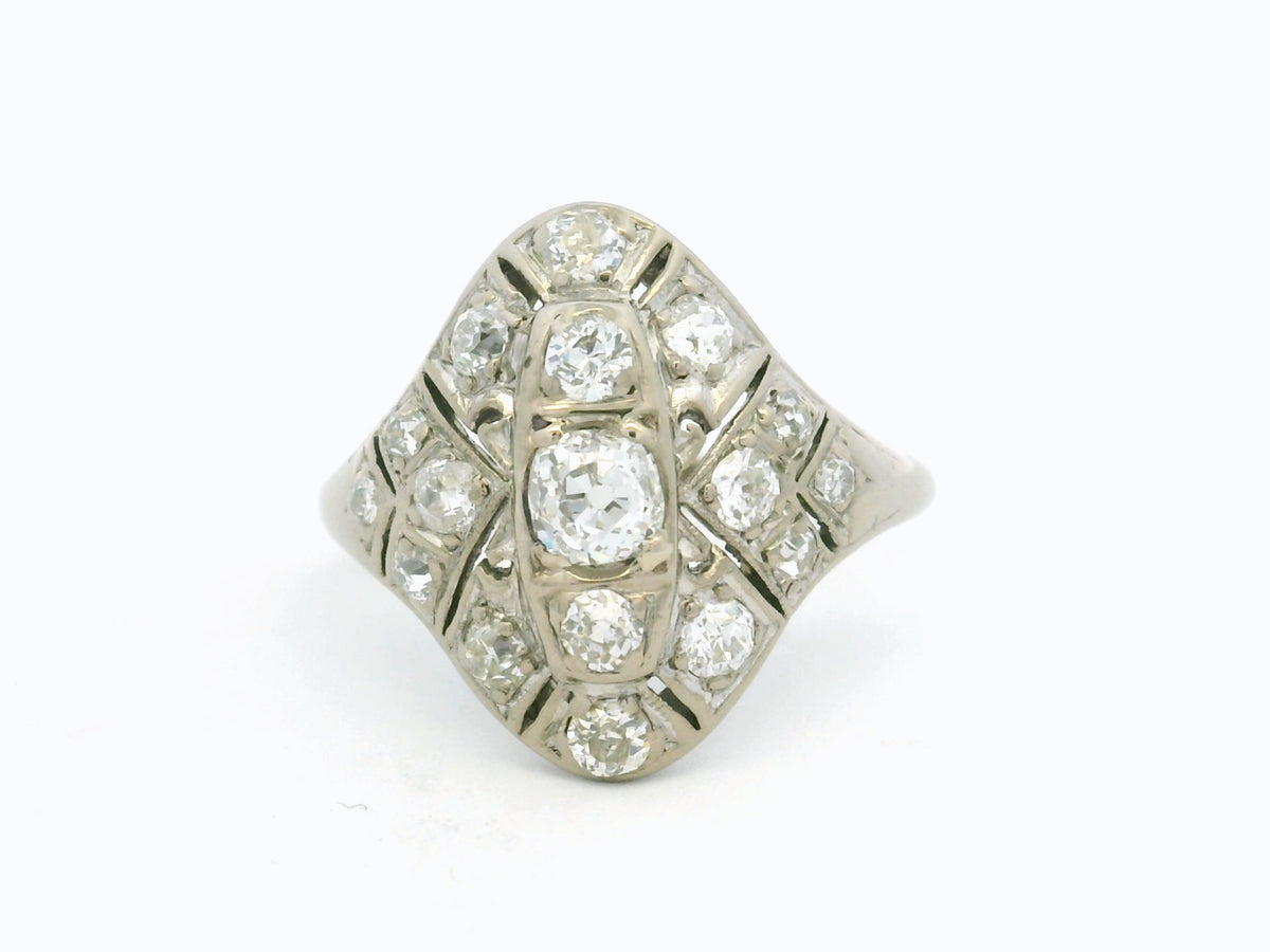 ART DECO c1920 DIAMOND RING 18ct GOLD