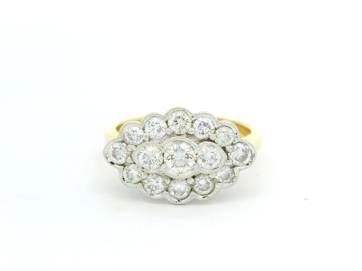 LATE ART DECO 1.19ct DIAMOND RING 18ct GOLD