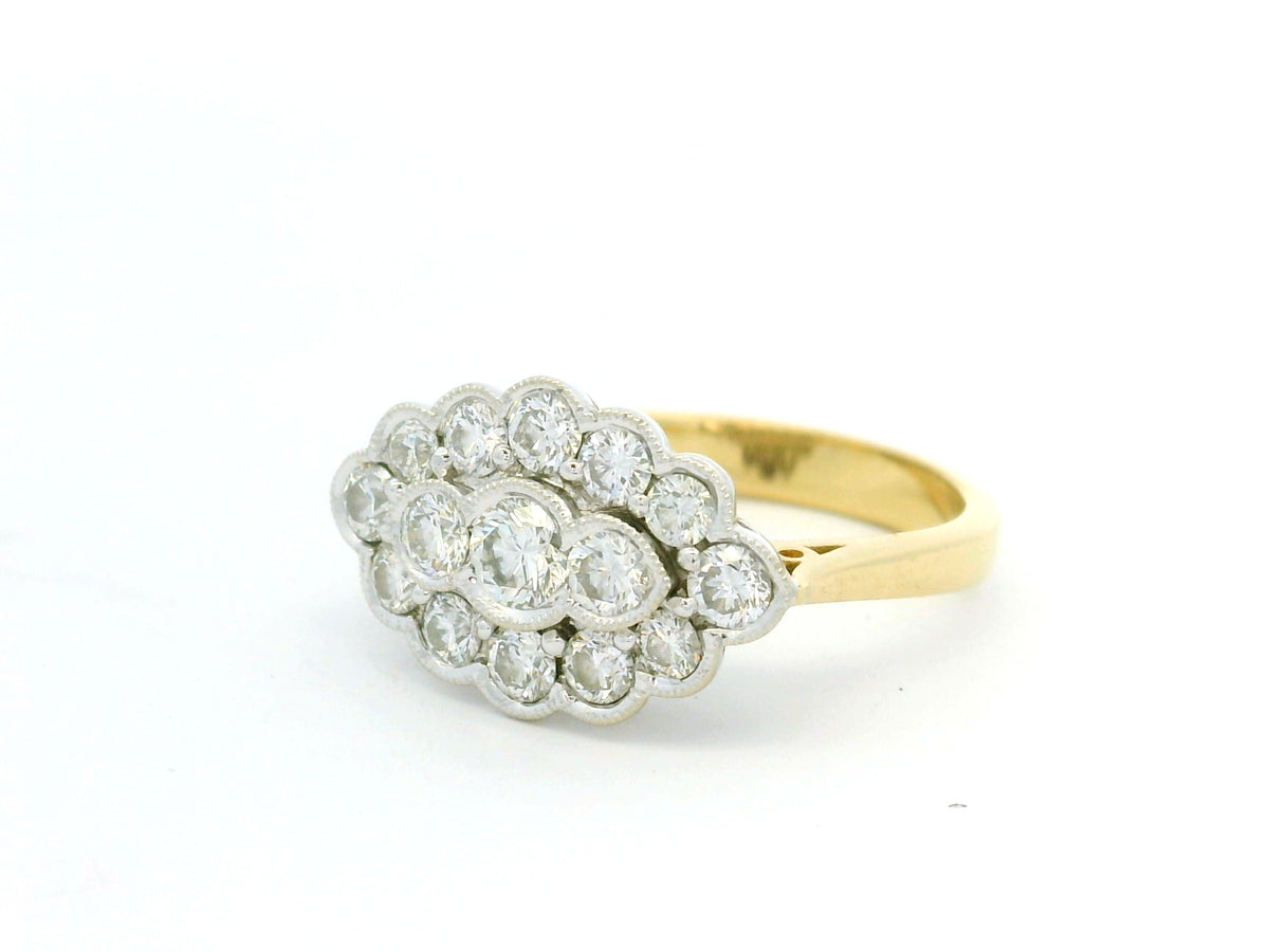 LATE ART DECO 1.19ct DIAMOND RING 18ct GOLD