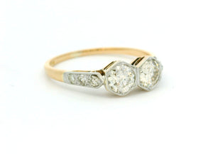 ANTIQUE EDWARDIAN c1915 ‘TOI ET MOI’ 1ct DIAMOND RING 18ct GOLD