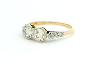 ANTIQUE EDWARDIAN c1915 ‘TOI ET MOI’ 1ct DIAMOND RING 18ct GOLD