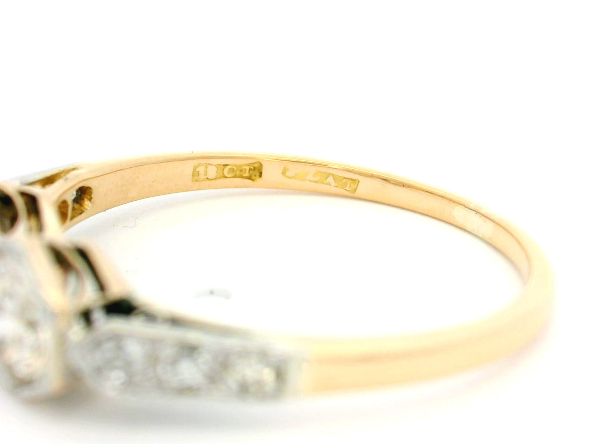 ANTIQUE EDWARDIAN c1915 ‘TOI ET MOI’ 1ct DIAMOND RING 18ct GOLD