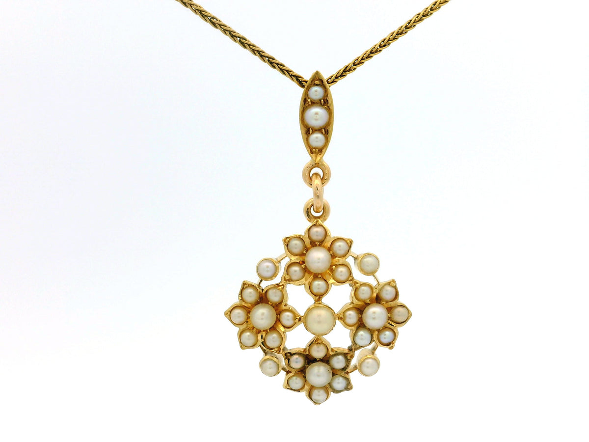 ANTIQUE EDWARDIAN SPLIT PEARL PENDANT 9ct GOLD