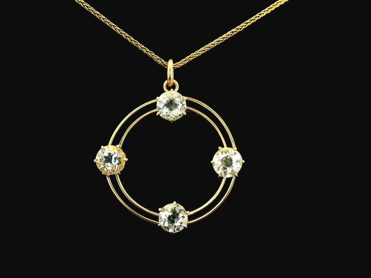 ANTIQUE AUSTRALIAN AQUAMARINE PENDANT 15ct GOLD