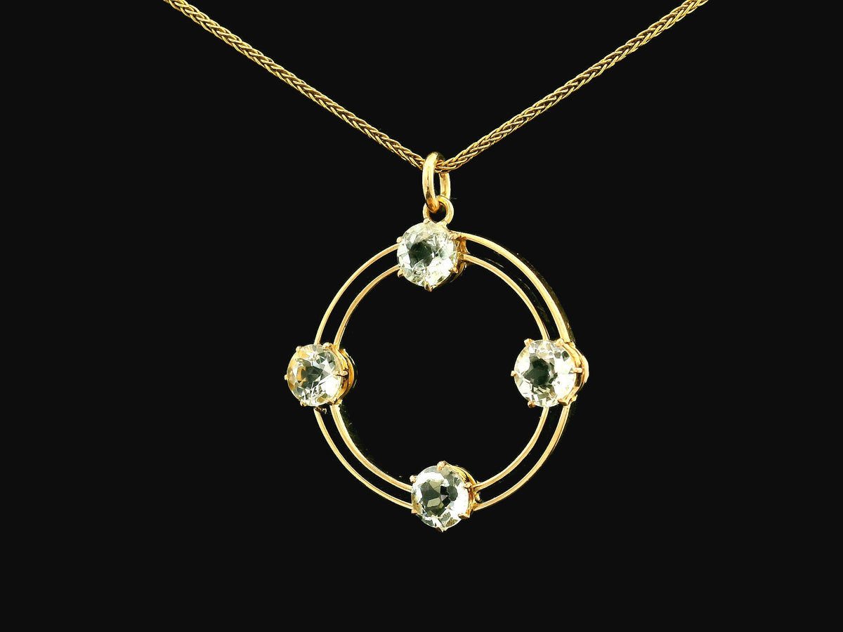 ANTIQUE AUSTRALIAN AQUAMARINE PENDANT 15ct GOLD