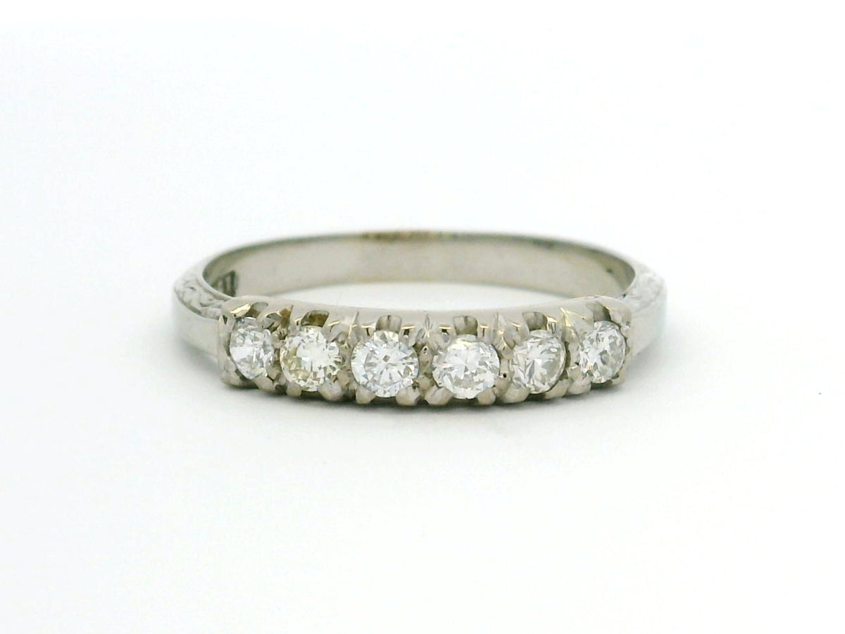 VINTAGE c1930 DIAMOND HALF HOOP 18ct GOLD