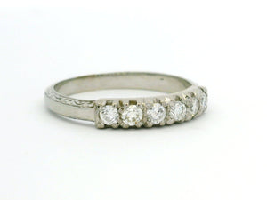 VINTAGE c1930 DIAMOND HALF HOOP 18ct GOLD