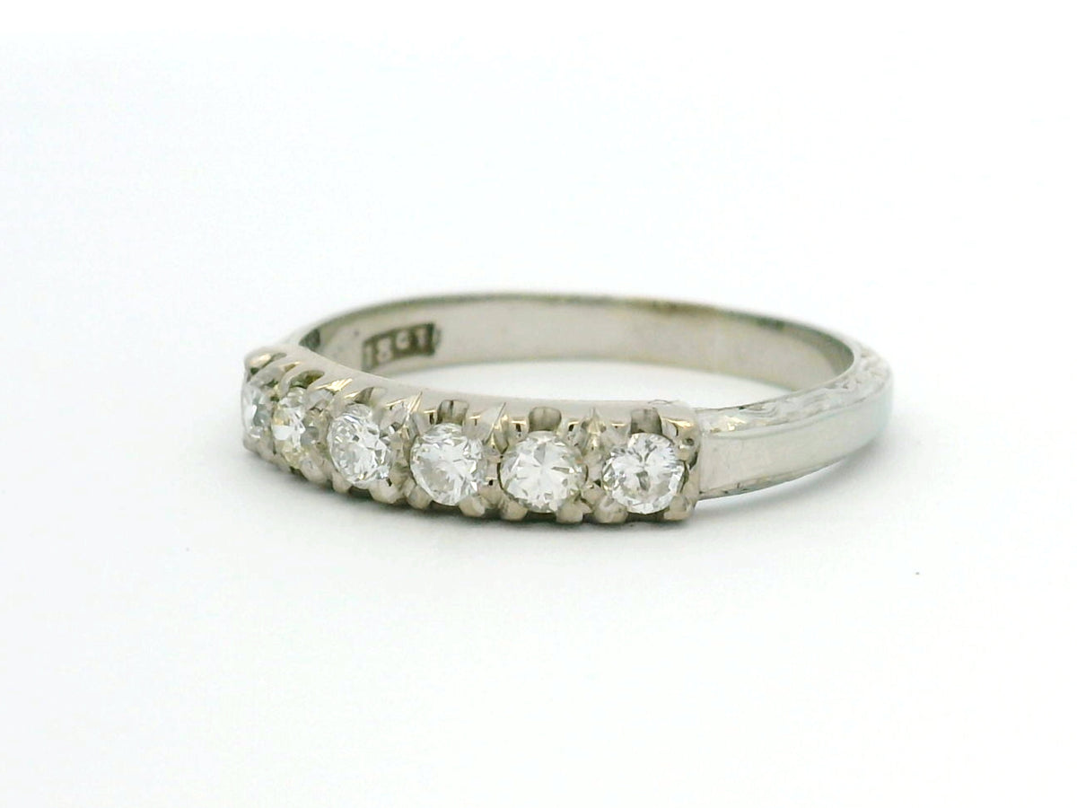 VINTAGE c1930 DIAMOND HALF HOOP 18ct GOLD