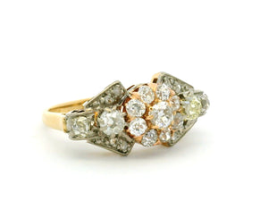 ANTIQUE c1915 1.29ct DIAMOND CLUSTER RING 18ct GOLD