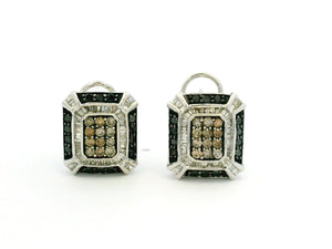 CONTEMPORARY BLACK DIAMOND EARRINGS 9ct GOLD