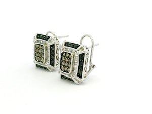 CONTEMPORARY BLACK DIAMOND EARRINGS 9ct GOLD