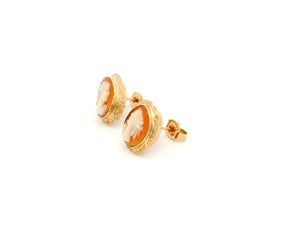 MODERN SHELL CAMEO EARRINGS 9ct GOLD