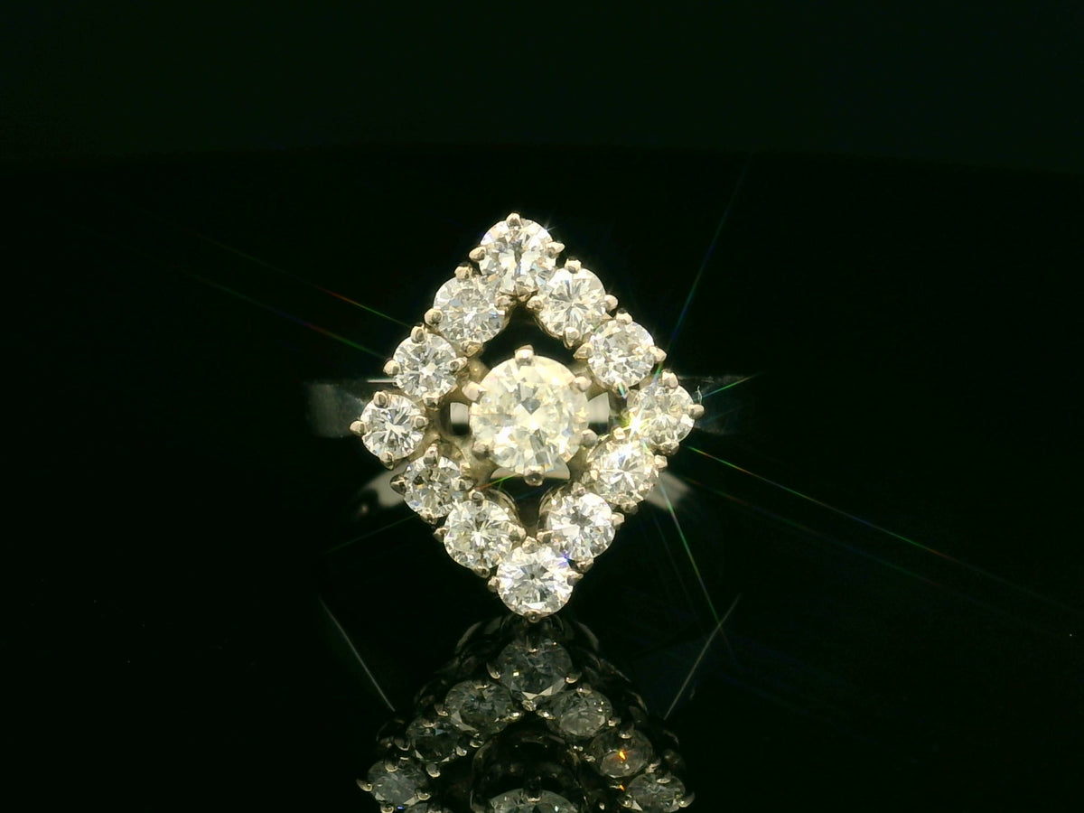VINTAGE ART DECO 1.36ct DIAMOND RING 18ct GOLD