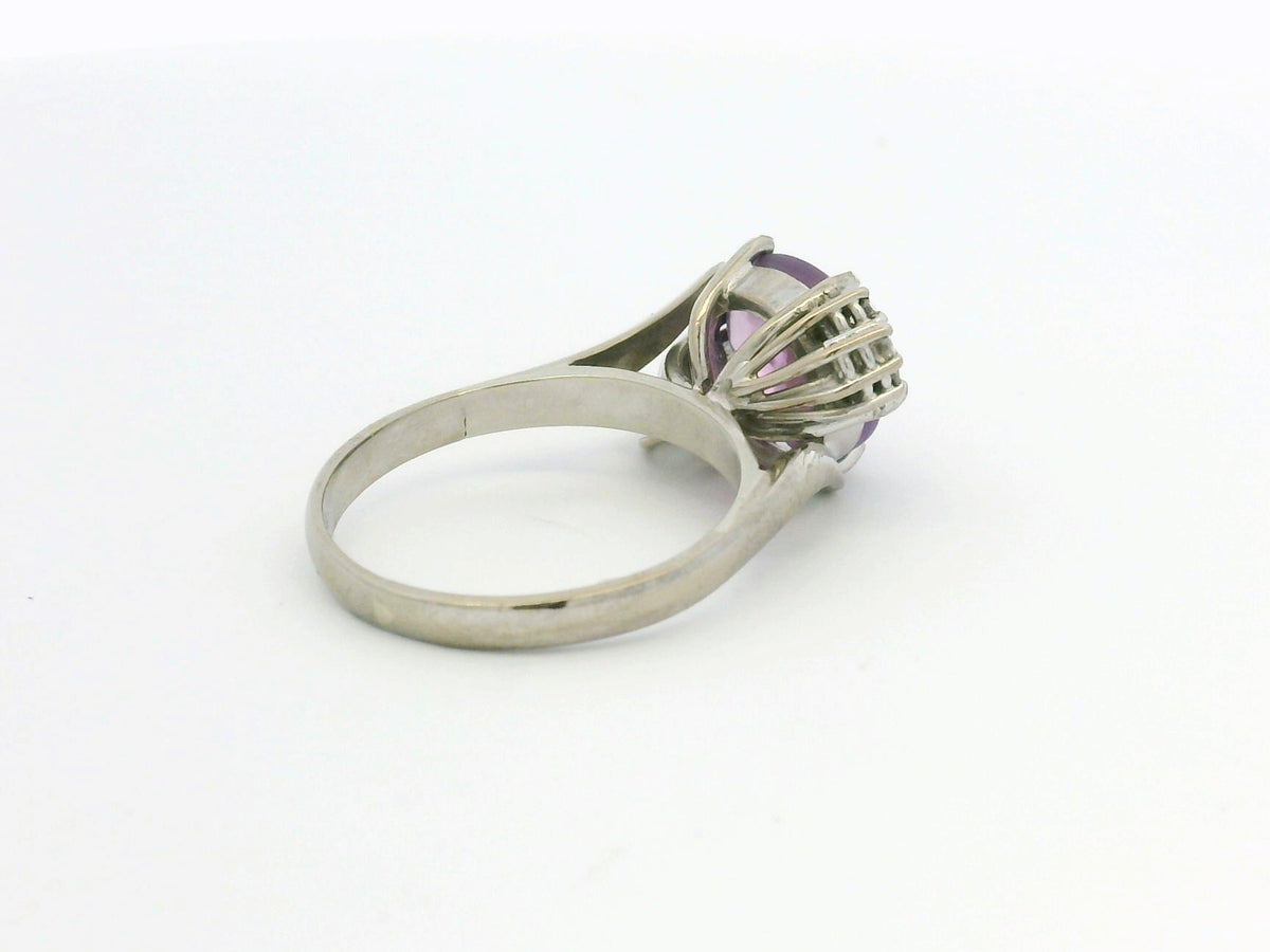 VINTAGE STAR SAPPHIRE &amp; DIAMOND RING 18ct GOLD