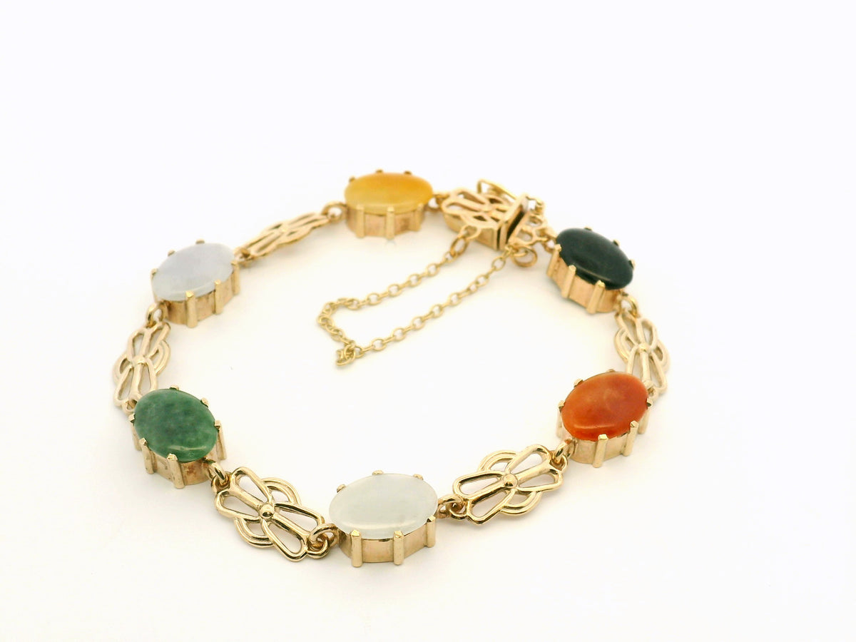 ANTIQUE JADE BRACELET 9ct GOLD