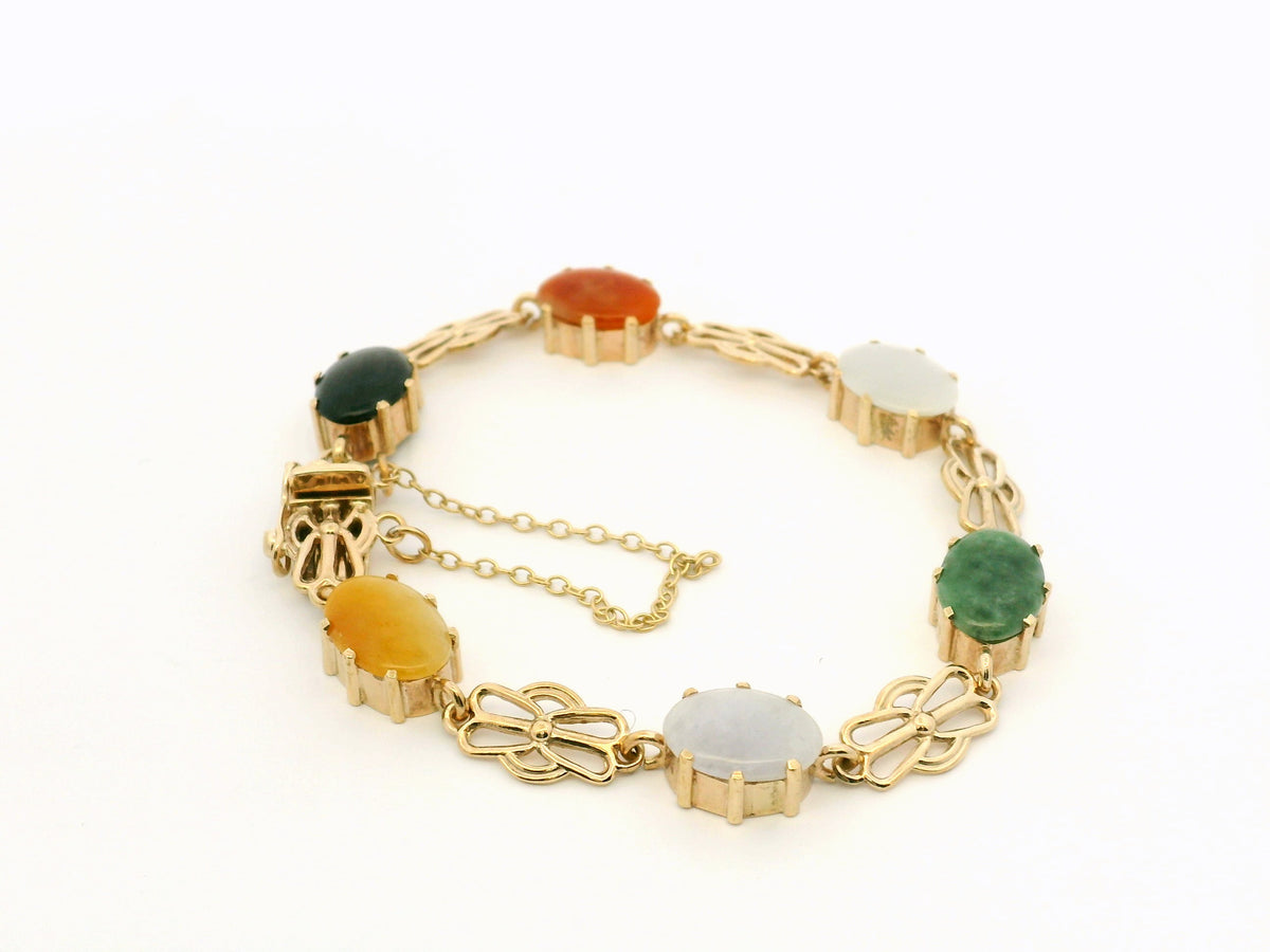 ANTIQUE JADE BRACELET 9ct GOLD