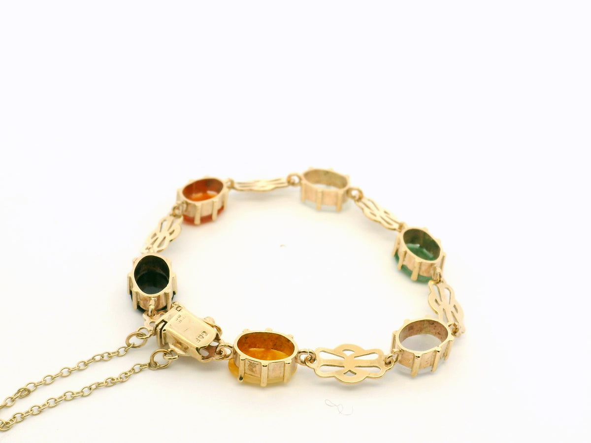 ANTIQUE JADE BRACELET 9ct GOLD
