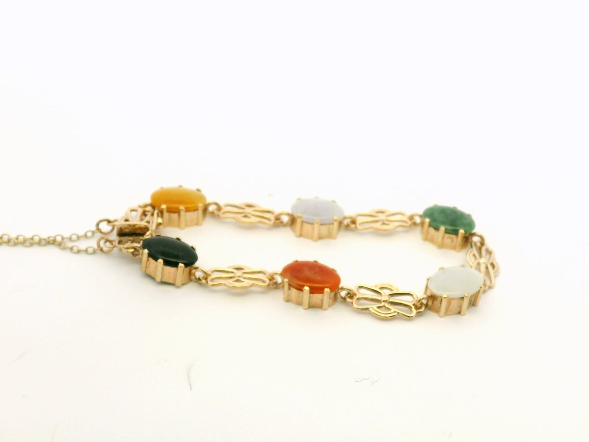 ANTIQUE JADE BRACELET 9ct GOLD
