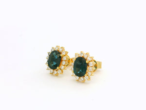 SAPPHIRE & DIAMOND EARRINGS 18ct GOLD