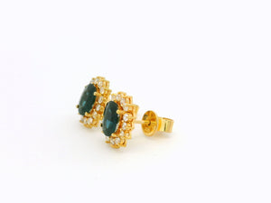 SAPPHIRE & DIAMOND EARRINGS 18ct GOLD