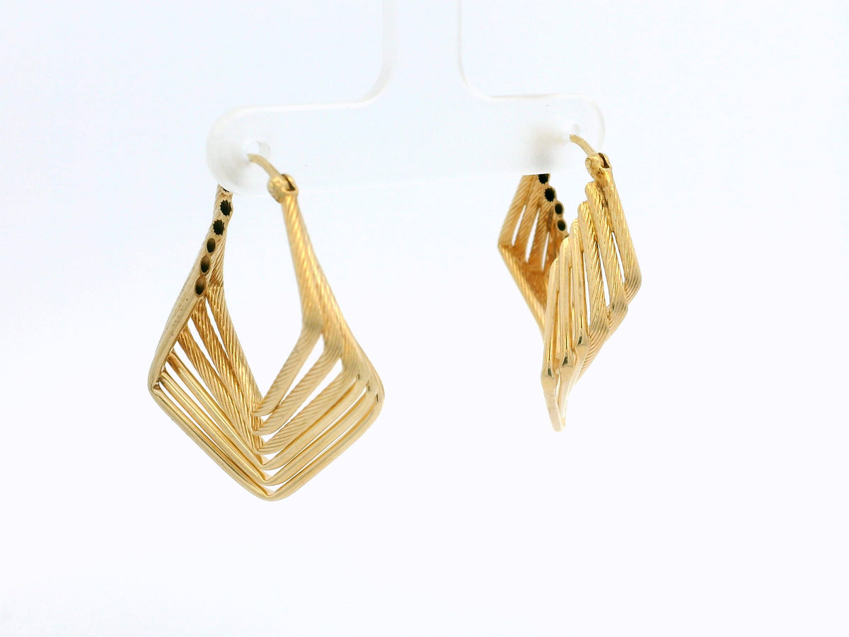 VINTAGE 9ct GOLD TWIST HOOP EARRINGS