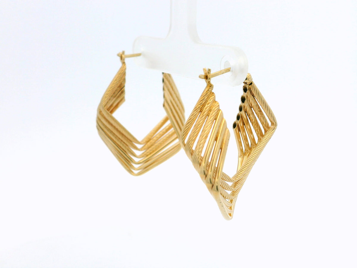 VINTAGE 9ct GOLD TWIST HOOP EARRINGS