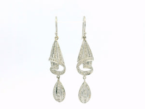 CONTEMPORARY DIAMOND EARRINGS 14ct WHITE GOLD