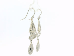 CONTEMPORARY DIAMOND EARRINGS 14ct WHITE GOLD
