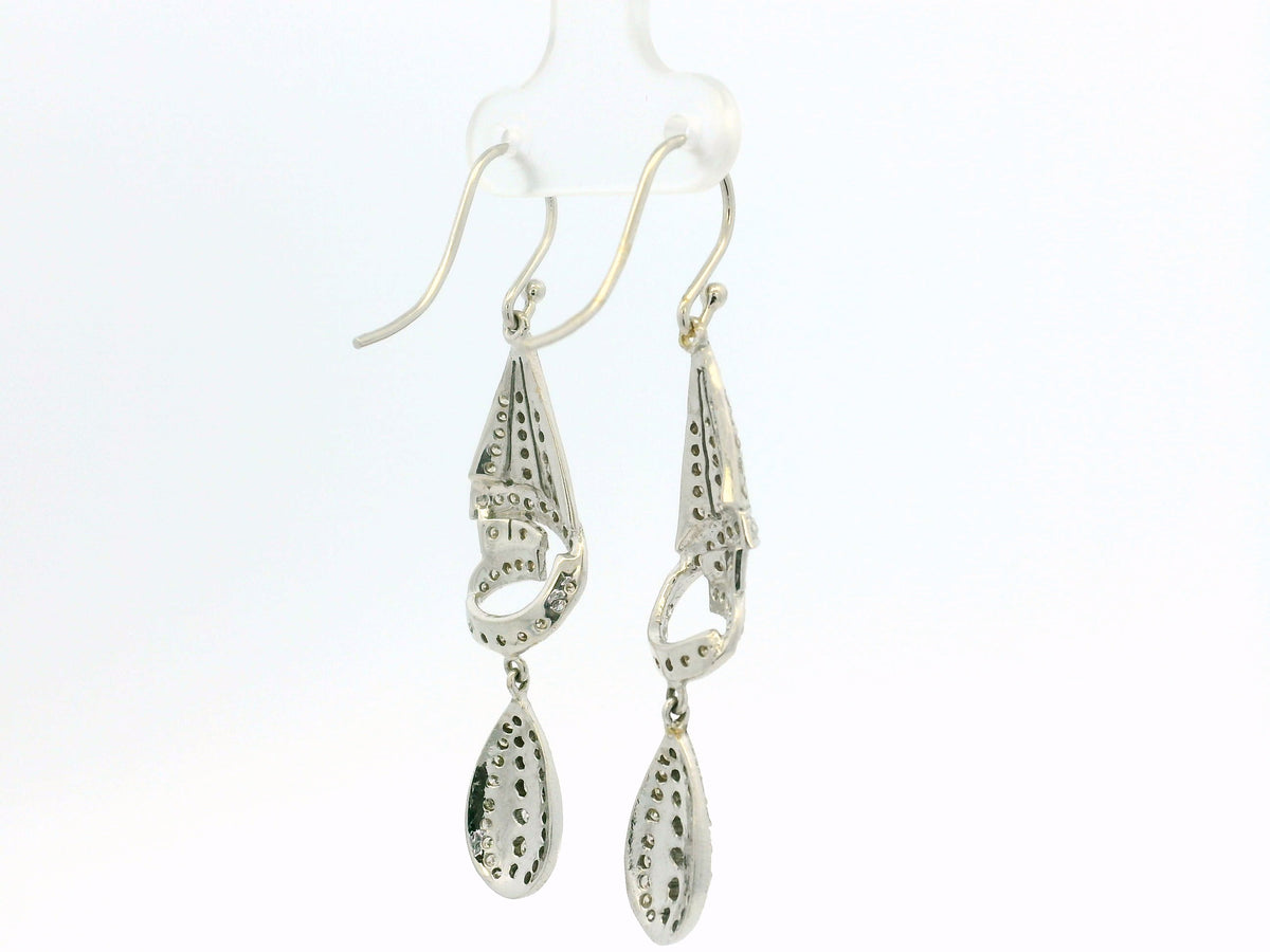 CONTEMPORARY DIAMOND EARRINGS 14ct WHITE GOLD