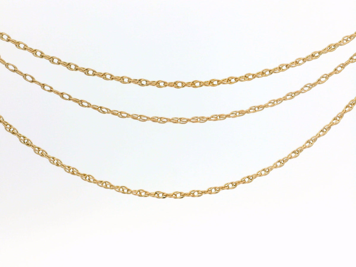 ANTIQUE EDWARDIAN 87cm MUFF CHAIN 9ct ROSE GOLD