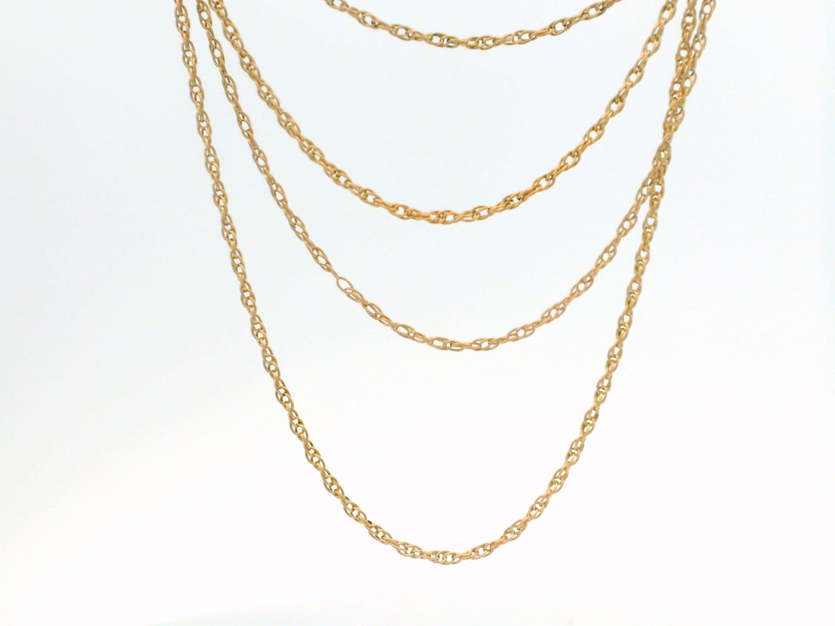 ANTIQUE EDWARDIAN 87cm MUFF CHAIN 9ct ROSE GOLD