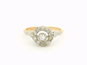 ANTIQUE EDWARDIAN DIAMOND ‘TARGET’ RING 18ct GOLD & PLATINUM