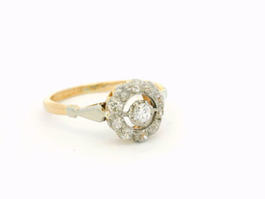 ANTIQUE EDWARDIAN DIAMOND ‘TARGET’ RING 18ct GOLD & PLATINUM