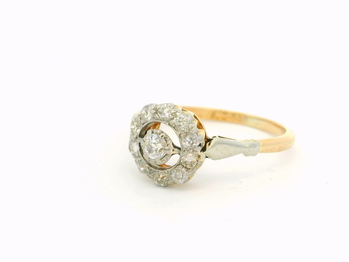 ANTIQUE EDWARDIAN DIAMOND ‘TARGET’ RING 18ct GOLD &amp; PLATINUM