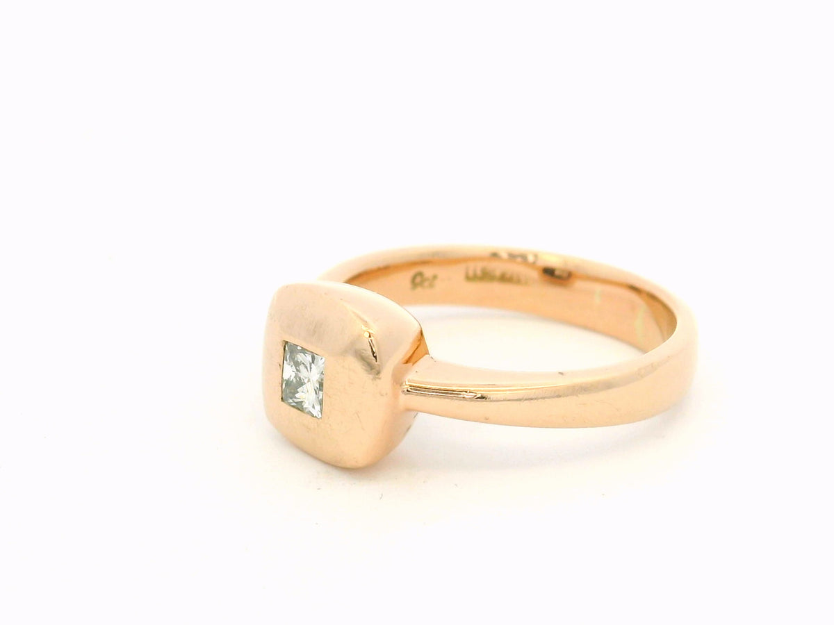 RETRO c1980&#39;s DESIGNER DIAMOND RING 9ct ROSE GOLD