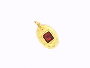 VINTAGE 5ct RHODOLITE GARNET PENDANT 18ct GOLD